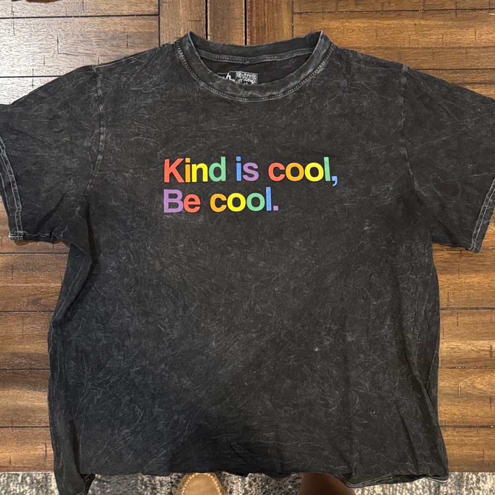 Black 'Kind is cool, Be cool.' Graphic Tee